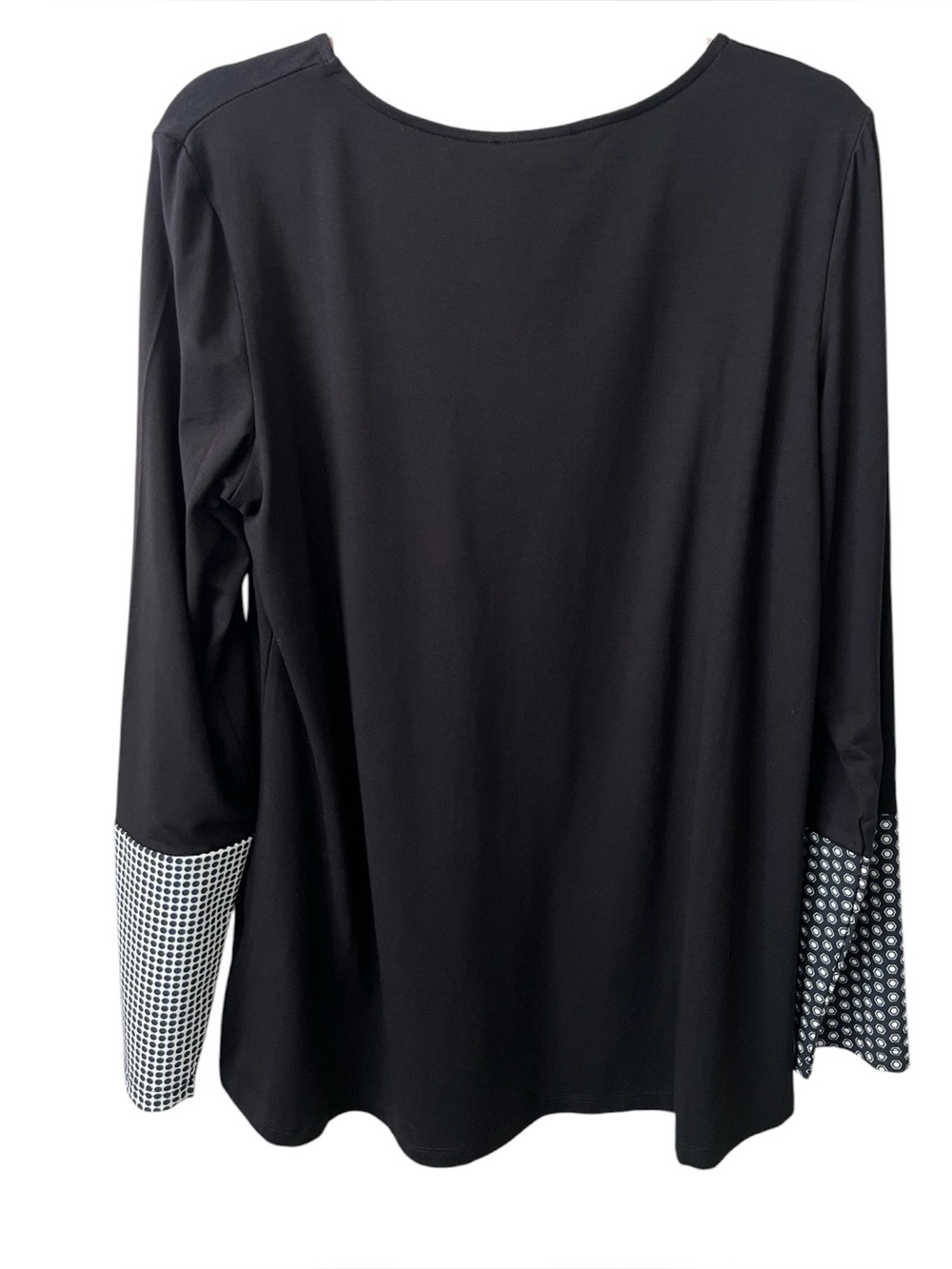Alembika Tekbika Mono Dot Cuff Tunic Top Black White NWT Size 3 | US 10-12 - Picture 4 of 13